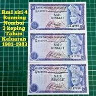 (A52) duit kertas siri 4 rm1 siri keempat duit kertas lama rm1 kertas lama kedai duit lama mata wang