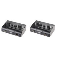 2X Portable Dual Mic Inputs Audio Sound Mixer for Amplifier &amp; Microphone Karaoke Ok Mixer Black