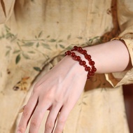 Natural Red Agate Bracelet Simple All-Match Chalcedony Round Beads Make Me Dazzling