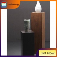 [in stock] Wabi-Sabi Style Entrance Square Solid Wood Black Square Flower Stand Walnut Floor Display