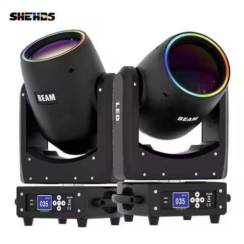 SHEHDS 2pcs Beam 300W LED Moving Head Lighting and Ring With RDM Colorful & Frost For Wedding Concer