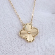 98新，VCA Vintage Alhambra 四葉草鐳射項鍊，18K黃金