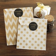 wholesale 36pcs Kraft Paper Bags Chevron Striped Dots Paper Craft Bag Cookie Candy Box Party Favor C