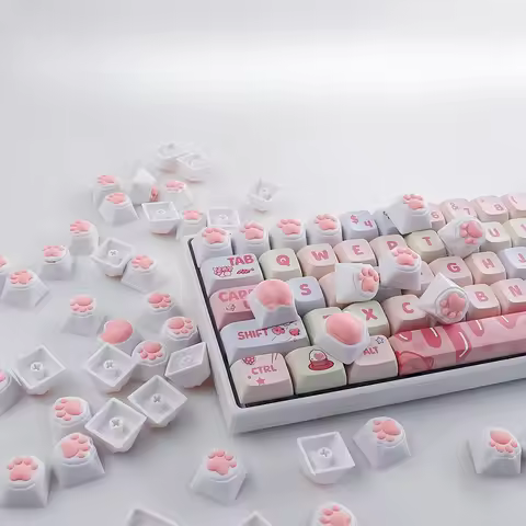 Scissors rock cloth cat personalized keycap silicone soft cute pink girl keyboard cap keycap logitec