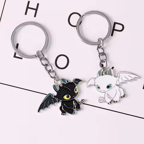Japanese Style Cartoon Anime How To Train Your Dragon Metal Key Chain Cute Creative Couple Accessori