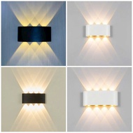 Waterproof metal shell wall-mounted decorative light, with 6-beam spotlight and 8-beam yellow spotli