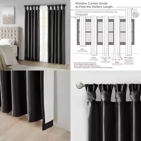 Blackout Window Curtain Panel 50x84 Inches, Total Darkness, Heavy Duty, Suitable for Bedrooms and Li