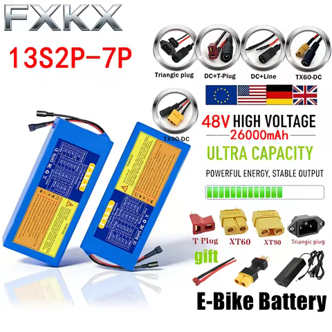 New 48V 20Ah 8Ah 12Ah 13S3P 13S5P Lithium battery pack 500-1500W High Power For Electric motorcycle 