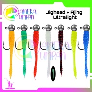Various Baits 3 PCS Softlure Ajing UL + Jighead 2Gr