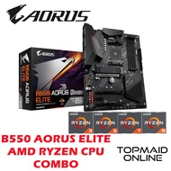GIGABYTE B550 AORUS ELITE AMD AM4 ATX GAMING MOTHERBOARD + AMD RYZEN CPU COMBO
