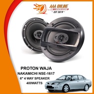 Proton Waja Speaker Front/Rear Nakamichi Nse-1617 400W 6 inch" 4-Way Car Speaker Speaker Kereta Waja