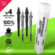 New 19850-67030 19850-67020 Turbo Diesel Heater Glow Plugs (4pcs) For Toyota 4Runner Camry Lite Noah