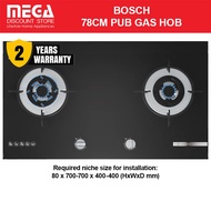 BOSCH PMD82D31AF 78CM 2-BURNER PUB GLASS GAS HOB