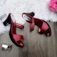 PROMO !!! Sandal Wanita Highels Terbaru 2022-Sandal Cewek Hak Tahu Kekinian-Sandal Selop Wanita Rema