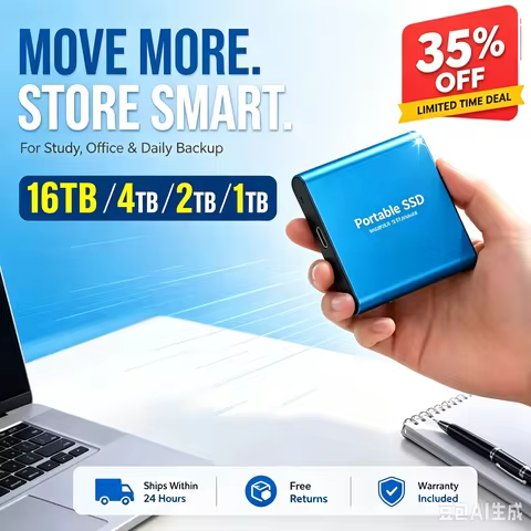 USB 3.1 High Speed Type-C External Hard Drive Portable Data Storage Disk Compatible with Mac Laptop