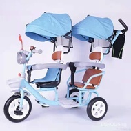 New Double Children Tricycle Bicycle Trolley Stroller Twin Two-Seat1-6Year-Old Stroller
