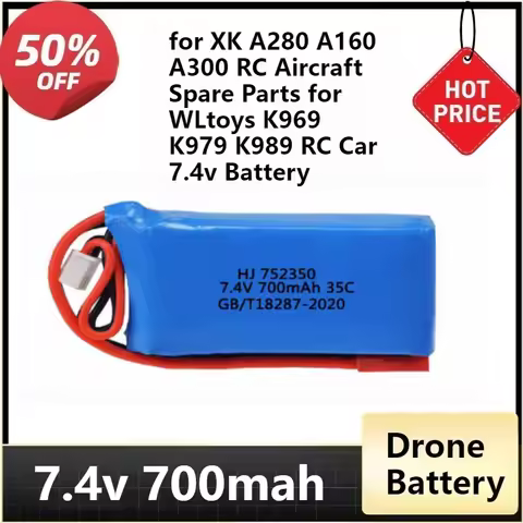 7.4V 700mAh Lipo Battery for XK A280 A160 A300 RC Aircraft Spare Parts for WLtoys K969 K979 K989 RC 
