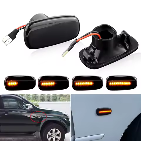 2Pc Dynamic LED Side Marker Light Tuan Signal Lamp For Toyota Altezza Wish Land Cruiser 200 Prado 12