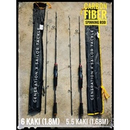 🇲🇾 Carbon Fiber Spinning Rod /joran / fishing rods 5.5 feet-7 feet 4g-10g