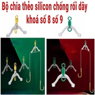 Premium anti-tangle silicone card splitter, lock number 8 number 9 (combo 10c)