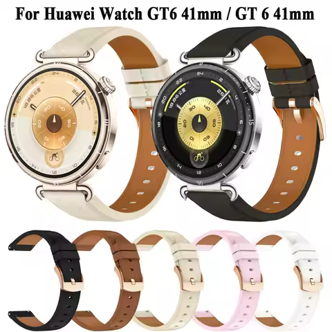 GT6 41mm Synthetic Leather 18mm Watchband Straps for Huawei Watch GT 6 41mm GT 5 Pro 42mm Bracelet W