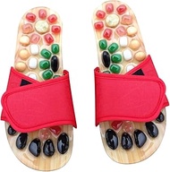 ORFOFE Sandalias Acupressure Sandals Acupressure Massage Slippers Black Slippers Summer Slippers Health Massage Shoes Cobblestone Slippers Foot Health Massage Shoes Rock Red