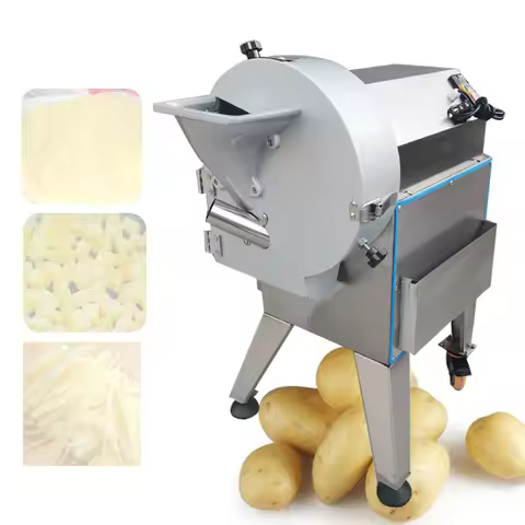 Vegetable Cutting Machine For Potatoes Cucumbers Eggplants Tomatoes Apples Lemon Slices Shredding Di