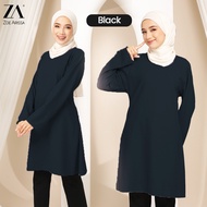 ZA BLOUSE MUSLIMAH LABUH TUNIK Tunic Baju Muslimah Waffle Ironless Women Blouse PLUS SIZE Donna Blouse labuh