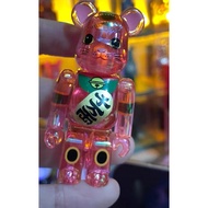 bearbrick Lucky Cat Pink 400%+100% In A Box Only 100% Transparent Colorful