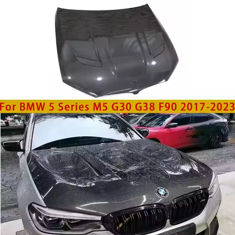 For BMW 5 Series M5 F90 G30 G38 Carbon Fiber Hood Engine Cover Hood Car Headliner Hood Cover CS Styl