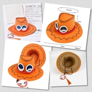 topi one piece jerami / luffy / admiral bajak laut copper ace anak
