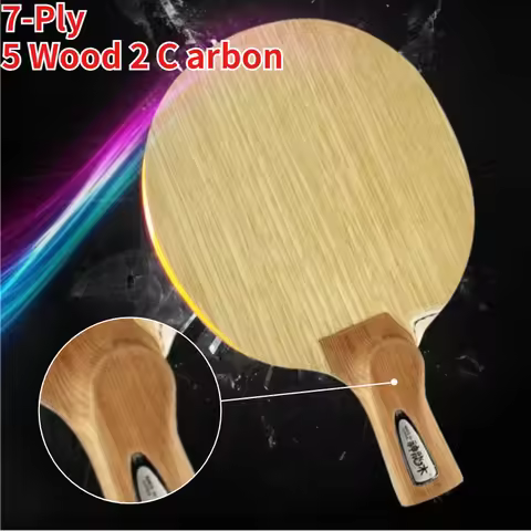 Shenlongmu 7-Ply Japanese/Chinese Penhold Table Tennis Blade 5 Wood 2 Carbon Inner Ping Pong Paddle 
