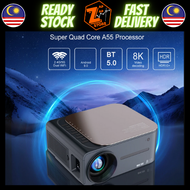 Projector Home Theater Video Movie Projector 2.4G/5G WiFi BT5.0 Android 9.0(2G+16G) Support 200” Scr