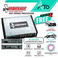 Mohawk M1-48.4DSP | 8 Channel DSP 31 Band DSP with Power Amp 8Ch EQ Car Audio Digital Sound Processo
