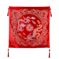 Straw Straw bundle cloth Wedding Baggage Leather Embroidery Large Red Baggage Bride Dowry Wedding Po