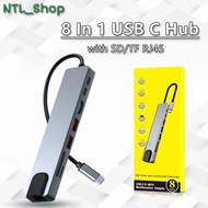 NEWEST - USB Type C to 8 in 1 Multifunction HDMI 4K Compatible RJ45 Converter Hub USB Type C 8 in 1
