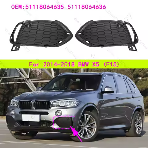 For 2014-2018 BMW X5 35i 35ix 35dx 40ex 50ix (F15) Front Bumper Fog Light Grille Cover 51118064635 5