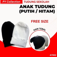 AT002 - TEBAL Anak Tudung Berlipat ( sekolah rendah / menengah ) Putih & Hitam