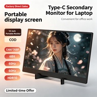 14" Portable Monitor Type-C Secondary Screen HDR10 60Hz Easy Office