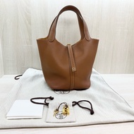 Hermes 🤎37棕金釦TC皮Picotin22/H060991CC