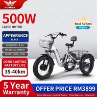 LUMBA TRI03 3-Wheel E-Bike | 500W Motor | 48V 12Ah Lithium Battery electric Motor/electric scooter m