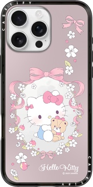 CASETiFY อะคริลิคใสแมวดอกไม้ KT กับเคส Magsafe สำหรับ IPhone 17 Pro Max/17 16 15 14 13 Pro Max เคสกั