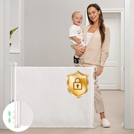 Retractable Baby Gate, Momcozy Mesh Baby Gate or Mesh Dog Gate, 33" Tall, iPhone up to 55" Wide.