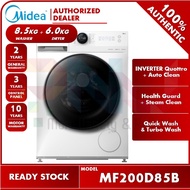 Midea Inverter Front Load 8.5KG Washer + 6KG Dryer Washing Machine MF200D85B / 8.5KG + 5KG MF100D85B