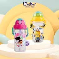 Kidztime x Children Kids Cartoon BPA Free Kids Straw Water Bottle + Strap (400ml) | Botol Air Budak