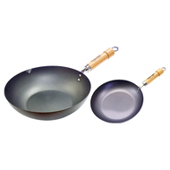 極PREMIUM 日本製極鐵鍋無塗層 不易生鏽窒化鐵 雙鍋組  炒鍋 30cm + 平底鍋 28cm  1組