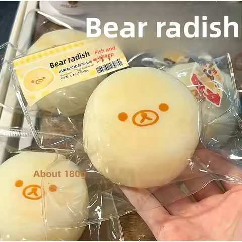 2Pc Handmade Squishy with BUTTER Texture - Banana Carrot Bear Shaped To Relieve Stress - Food Grade 