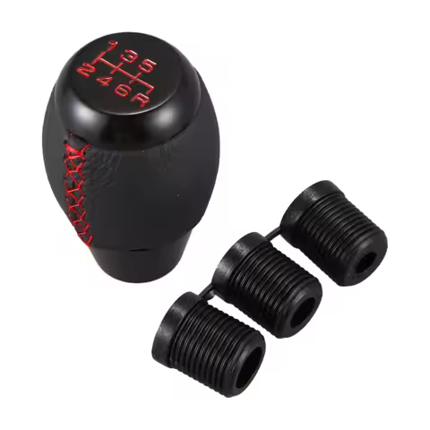 M64K-6 Speed Manual Red Stitching Black Leather Gear Shift Knob For Honda Civic EP3 EJ FD FA SI