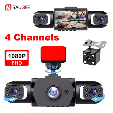 Dash Cam 1080P Car Dvr 4 Channel Vehicle Video Recorder for Cars 360° Front Rear Left Right Dashcam 