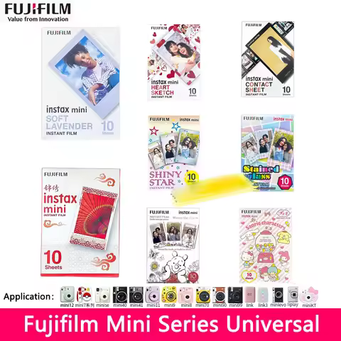 Genuine Fujifilm Instax Mini Film Monochrome Mono/ Black / Sky Blue Film 10 pcs for Mini 12 11 9 8 P